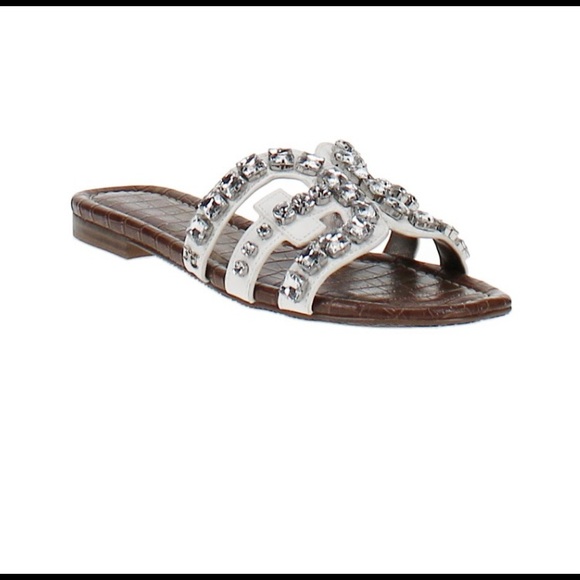 Sam Edelman Shoes - NWT Sam Edelman Embellished Bay Sandals in in White Nappa Gem Size 8.5 M